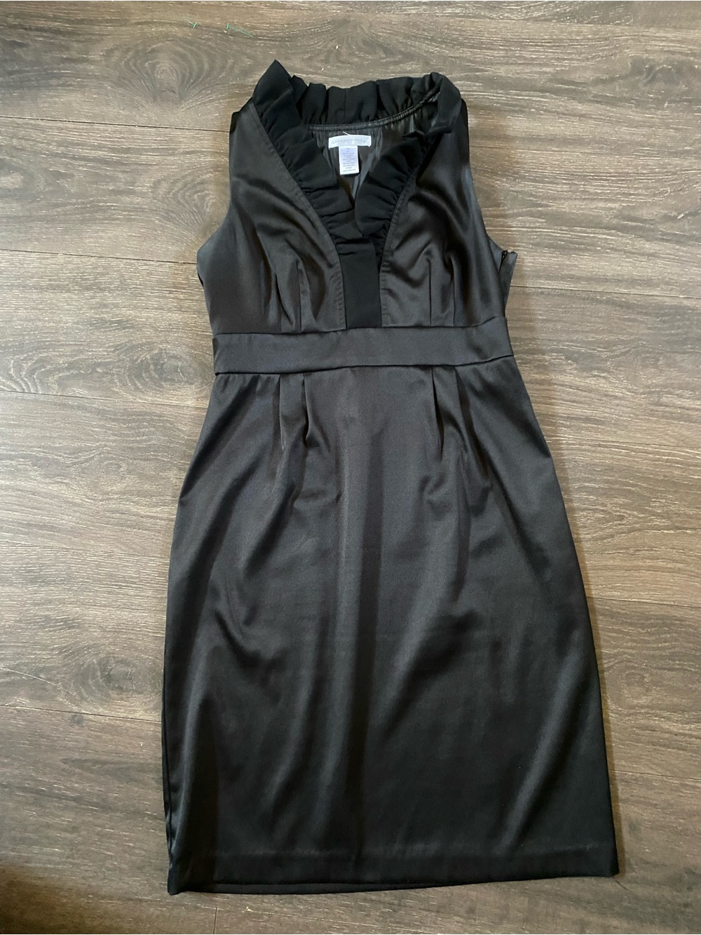 London Times Women's Black Sleeveless V-Neck  Sheath Dress sz 10